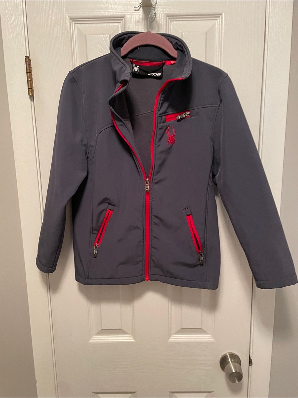 Spyder Kids Gray Jacket with Red Trim